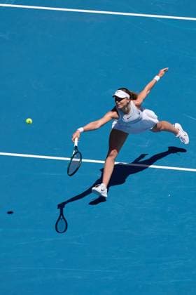 Paula Badosa of Spain hits a volley Australian Open, Day Ten, Tennis, Melbourne Park, Melbourne, Australia - 21 Jan 2025  Copyright: xRachelxBach Shutterstockx 15108797t