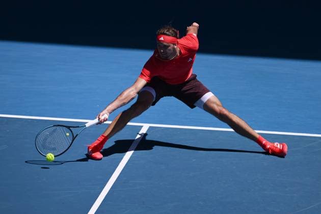 TENNIS AUSTRALIAN OPEN, Alexander Zverev of Germany during his 1 4 final match against Tommy Paul of USA during the 2025 Australian Open at Melbourne Park in Melbourne, Tuesday, January 21, 2025. ( NO ARCHIVING, EDITORIAL USE ONLY, NO USE IN BOOKS WITHOUT CONSENT MELBOURNE VICTORIA AUSTRALIA  Copyright: xJOELxCARRETTx 20250121195587057753
