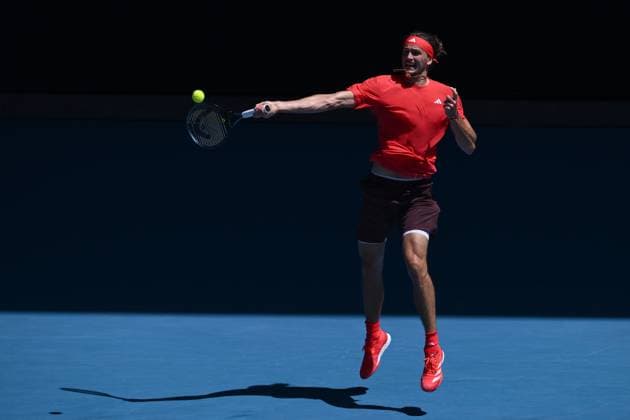 TENNIS AUSTRALIAN OPEN, Alexander Zverev of Germany during his 1 4 final match against Tommy Paul of USA during the 2025 Australian Open at Melbourne Park in Melbourne, Tuesday, January 21, 2025. ( NO ARCHIVING, EDITORIAL USE ONLY, NO USE IN BOOKS WITHOUT CONSENT MELBOURNE VICTORIA AUSTRALIA  Copyright: xJOELxCARRETTx 20250121158108757600