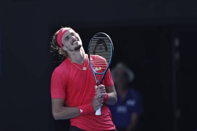 Alexander Zverev, GER, during quarterfinals of 2025 Australian Open in Melbourne, 21 01 2025; -