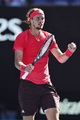Alexander Zverev, GER, during quarterfinals of 2025 Australian Open in Melbourne, 21 01 2025; -
