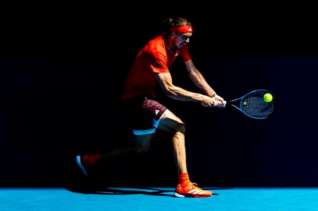MELBOURNE, VIC - JANUARY 21: Alexander Zverev of Germany in action during the Quarterfinals of the 2025 Australian Open on January 21 2025, at Melbourne Park in Melbourne, Australia. (Photo by Jason Heidrich Icon Sportswire) TENNIS: JAN 21 Australian Open EDITORIAL USE ONLY Icon250121095