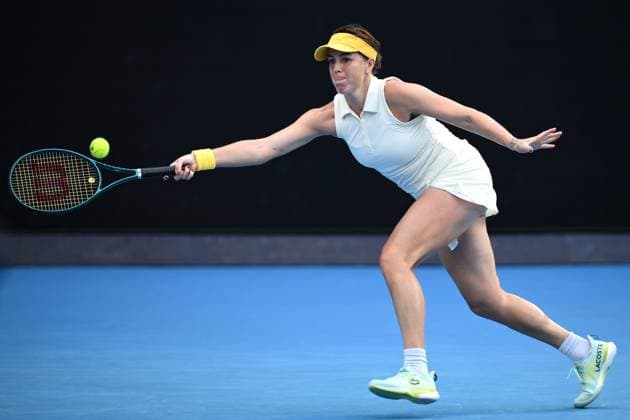 TENNIS AUSTRALIAN OPEN, Anastasia Pavlyuchenkova of Russia during her 1 4 final match against Aryna Sabalenka of Belarus during the 2025 Australian Open at Melbourne Park in Melbourne, Tuesday, January 21, 2025. ( NO ARCHIVING, EDITORIAL USE ONLY, NO USE IN BOOKS WITHOUT CONSENT MELBOURNE VICTORIA AUSTRALIA  Copyright: xJOELxCARRETTx 20250121116260994086