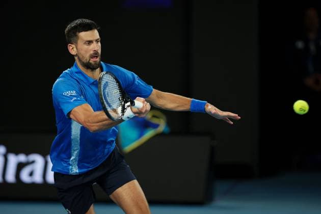 Sport Bilder des Tages Novak Djokovic during his Quarter-final match against Alcaraz in the Rod Laver Arena Australian Open, Day Ten, Tennis, Melbourne Park, Melbourne, Australia - 21 Jan 2025  Copyright: xRachelxBach Shutterstockx 15108797ds