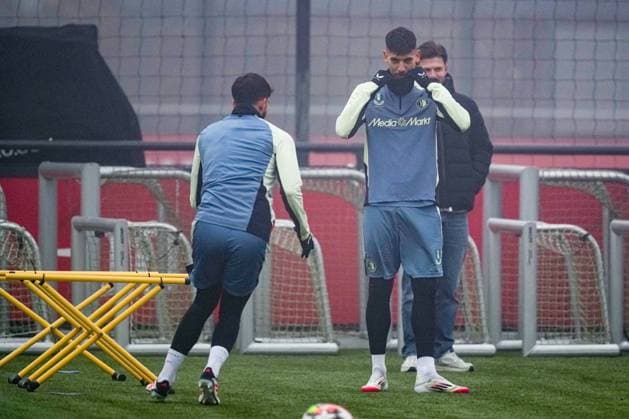 UEFA Champions League 2024-2025: training of Feyenoord Rotterdam - Jakub Moder of Feyenoord during the training of Feyenoord in preparation of the UEFA Champions League duel against FC Bayern Munich at Trainingscomplex 1908 on 21 January 2025 in Rotterdam, The Netherlands. Copyright: xYannickxVerhoevenx