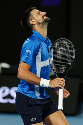 Novak Djokovic dejected during his Quarter-final match against Alcaraz in the Rod Laver Arena Australian Open, Day Ten, Tennis, Melbourne Park, Melbourne, Australia - 21 Jan 2025  Copyright: xRachelxBach Shutterstockx 15108797dy