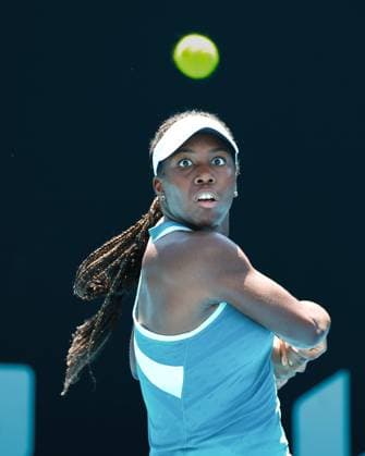 Daphnee Mpetshi Perricard (FRA), Maedchen Einzel, Girls Singles, Australian Open 2025, Melbourne Park, Melbourne, Victoria, Australia. Copyright: xJuergenxHasenkopfx