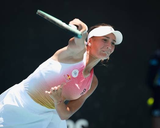 Julia Stusek (GER), Maedchen Einzel, Girls Singles, Australian Open 2025, Melbourne Park, Melbourne, Victoria, Australia. Copyright: xJuergenxHasenkopfx