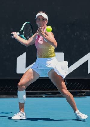 Julia Stusek (GER), Maedchen Einzel, Girls Singles, Australian Open 2025, Melbourne Park, Melbourne, Victoria, Australia. Copyright: xJuergenxHasenkopfx
