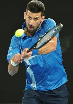 Novak Djokovic, SRB, during quarterfinals of 2025 Australian Open in Melbourne, 21 01 2025; -