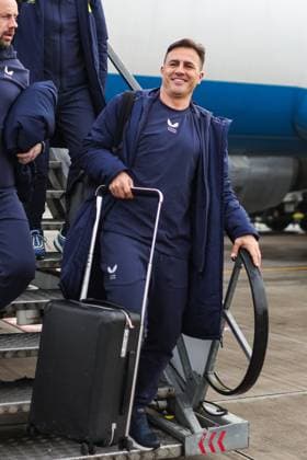 Dinamo Zagreb arrive in London Head Coach of Dinamo Zagreb Fabio Cannavaro leave a plane at Stansted Airport on January 21, 2025. in London, England. Dinamo Zagreb will play against Arsenal in the UEFA Champions League.  LukaxStanzl PIXSELL