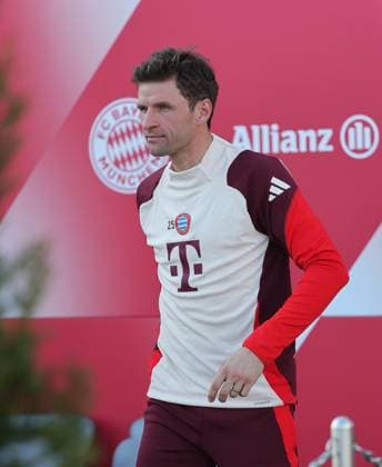 21.01.2025, Champions League FC Bayern Abschlusstraining, Saebenerstrasse Muenchen, Fussball, im Bild: Thomas Mueller (FC Bayern Muenchen)
