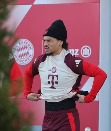 21.01.2025, Champions League FC Bayern Abschlusstraining, Saebenerstrasse Muenchen, Fussball, im Bild: Leroy Sane (FC Bayern Muenchen)
