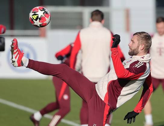 21.01.2025, Champions League FC Bayern Abschlusstraining, Saebenerstrasse Muenchen, Fussball, im Bild: Konrad Laimer (FC Bayern Muenchen)