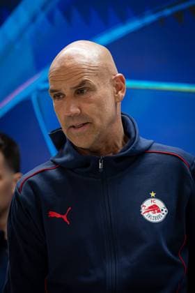 SOCCER - UEFA CL, Madrid vs RBS MADRID,SPAIN,21.JAN.25 - SOCCER - UEFA Champions League, Real Madrid CF vs Red Bull Salzburg, preview, press conference, PK, Pressekonferenz RBS. Image shows head coach Thomas Letsch (RBS).  GEPAxpictures xFelipexMondino