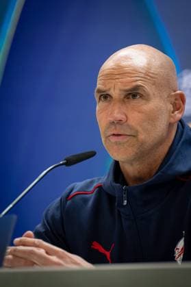 SOCCER - UEFA CL, Madrid vs RBS MADRID,SPAIN,21.JAN.25 - SOCCER - UEFA Champions League, Real Madrid CF vs Red Bull Salzburg, preview, press conference, PK, Pressekonferenz RBS. Image shows head coach Thomas Letsch (RBS).  GEPAxpictures xFelipexMondino
