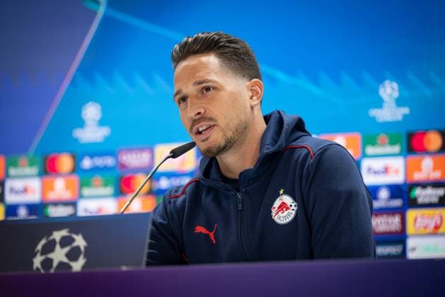 SOCCER - UEFA CL, Madrid vs RBS MADRID,SPAIN,21.JAN.25 - SOCCER - UEFA Champions League, Real Madrid CF vs Red Bull Salzburg, preview, press conference, PK, Pressekonferenz RBS. Image shows Janis Blaswich (RBS).  GEPAxpictures xFelipexMondino