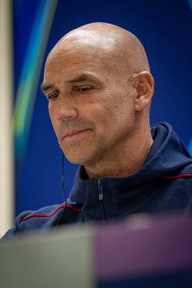 SOCCER - UEFA CL, Madrid vs RBS MADRID,SPAIN,21.JAN.25 - SOCCER - UEFA Champions League, Real Madrid CF vs Red Bull Salzburg, preview, press conference, PK, Pressekonferenz RBS. Image shows head coach Thomas Letsch (RBS).  GEPAxpictures xFelipexMondino