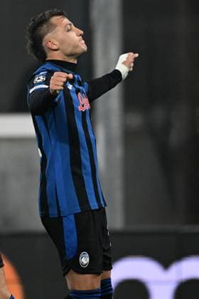 Mg Bergamo 21 01 2025 - Champions League Atalanta-Sturm Graz foto Matteo Gribaudi Image nella foto: esultanza gol Mateo Retegui 