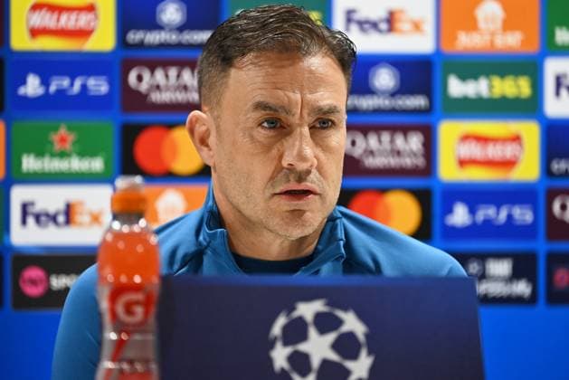 England, London, 210125. Emirates Stadium. GNK Dinamo press conference, PK, Pressekonferenz before the match against Arsenal in the 7th round of the UEFA Champions League. In the photo: Fabio Cannavaro. Photo: Ronald Gorsic CROPIX London Copyright: xxRonaldxGorsicx press_dinamo11-210125