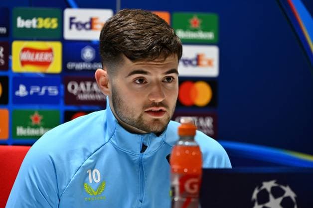 England, London, 210125. Emirates Stadium. GNK Dinamo press conference, PK, Pressekonferenz before the match against Arsenal in the 7th round of the UEFA Champions League. In the photo: Martin Baturina. Photo: Ronald Gorsic CROPIX London Copyright: xxRonaldxGorsicx press_dinamo5-210125