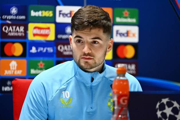 England, London, 210125. Emirates Stadium. GNK Dinamo press conference, PK, Pressekonferenz before the match against Arsenal in the 7th round of the UEFA Champions League. In the photo: Martin Baturina. Photo: Ronald Gorsic CROPIX London Copyright: xxRonaldxGorsicx press_dinamo6-210125