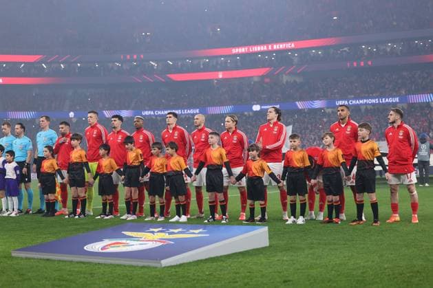 Portugal, Estadio do SL Benfica Lisbon 21. January 2025 Uefa Champions League phase 2024 25 Matchday 7, S.L.Benfica - FC Barcelona, Barca v.l., line_up SL Benfica Copyright: JoaquimxFerreira