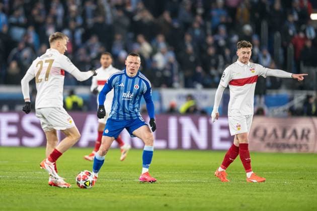 Nino MArcelli during UEFA Champions league match, SK Slovan Bratislava - VFB Stuttgart , 21. january 2025, Tehelne pole Stadium, Bratislava, Slovakia Copyright: xMICHALxFAJT,ZOSPORTU.SKx FAJ_7300