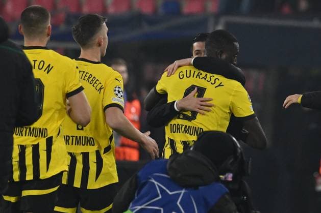 Serhou Guirassy of Borussia Dortmund celebrates after scoring the goal to make it 0-1 during the 7st day of the UEFA Champions League between Bologna F.C. and Borussia Dortmund at the Renato Dall Ara Stadium on January 21, 2025 in Bologna, Italy.  Copyright: xDomenicoxCippitelli IPAxSportx xipa-agency.netx xx IPA_53200622 IPA_Agency_IPA53200622