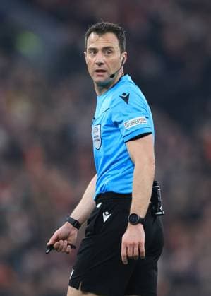 Liverpool, England, 21st January 2025. Referee Felix Zwayer during the UEFA Champions League match at Anfield, Liverpool. Picture credit should read: Jessica Hornby Sportimage EDITORIAL USE ONLY. No use with unauthorised audio, video, data, fixture lists, club league logos or live services. Online in-match use limited to 120 images, no video emulation. No use in betting, games or single club league player publications. SPI_049_JH_Liverpool_Lille SPI-3613-0041