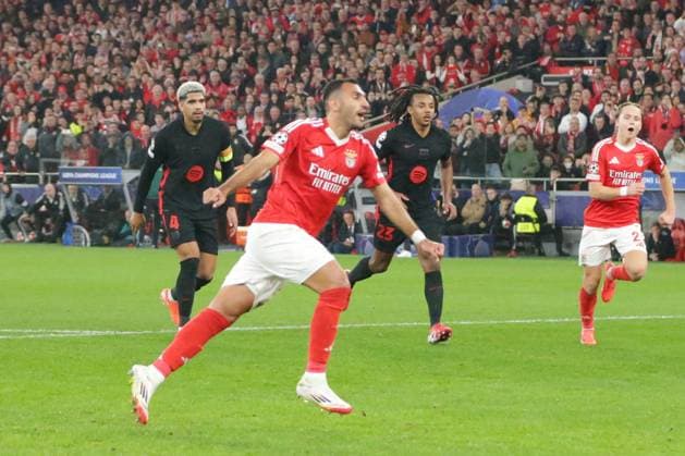 Portugal, Estadio do SL Benfica Lisbon 21. January 2025 Uefa Champions League phase 2024 25 Matchday 7, S.L.Benfica - FC Barcelona, Barca v.l. Evangelos Pavlidis (SL Benfica) macht das Tor zum 3:1 Copyright: HMBxMedia FernandoxSoares