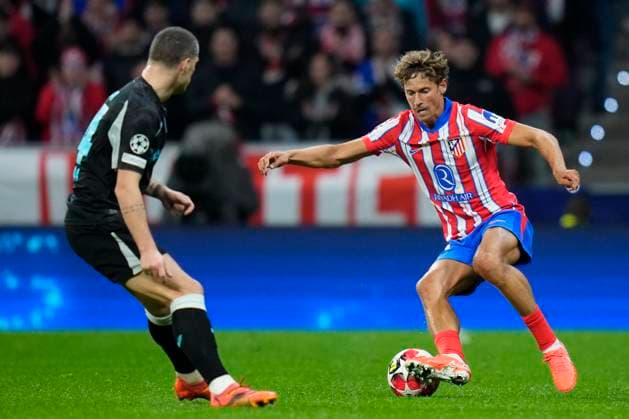 Champions League 2024 25 League match between Atletico de Madrid and Bayer Leverkusen Marcos Llorente of Atletico de Madrid during the UEFA Champions League 2024 25 League match between Atletico de Madrid and Bayer Leverkusen at Riyadh Air Metropolitano on December 11, 2024 in Madrid, Spain MadridSpain  Copyright: xx