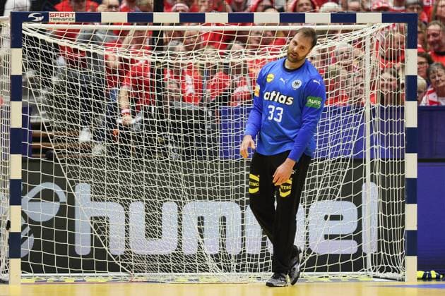 Dänemark - Deutschland, IHF WM 2025 Torwart Andreas Wolff (Deutschland, 33). Handball IHF Weltmeisterschaft, Länderspiel zwischen Dänemark und Deutschland am 21. Januar 2025 in Herning (Dänemark)., Herning Dänemark Jyske Bank Boxen
