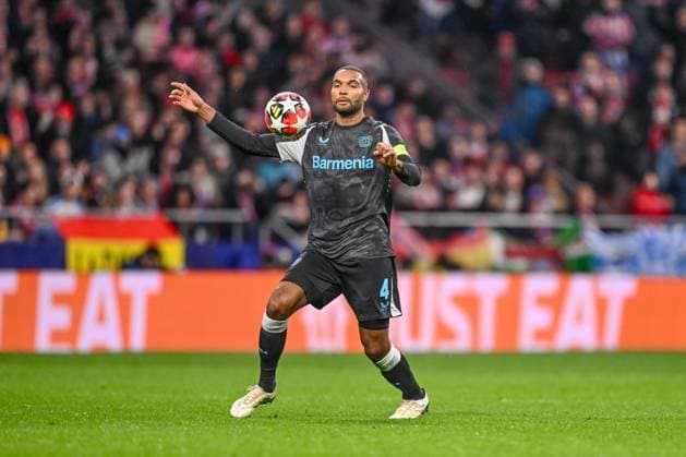 Jonathan Tah (Bayer 04 Leverkusen) controls the Ball during the UEFA Champions League 2024 25 League Phase MD7 match between Atletico de Madrid and Bayer 04 Leverkusen at Estadio Civitas Metropolitano on January 21, 2025 in Madrid, Spain. (Photo by Harry Langer DeFodi Images) Defodi-541_ATLBAY20250121_056