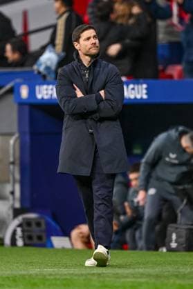 Trainer Xabi Alonso (Bayer 04 Leverkusen) looks dejected during the UEFA Champions League 2024 25 League Phase MD7 match between Atletico de Madrid and Bayer 04 Leverkusen at Estadio Civitas Metropolitano on January 21, 2025 in Madrid, Spain. (Photo by Harry Langer DeFodi Images) Defodi-541_ATLBAY20250121_075