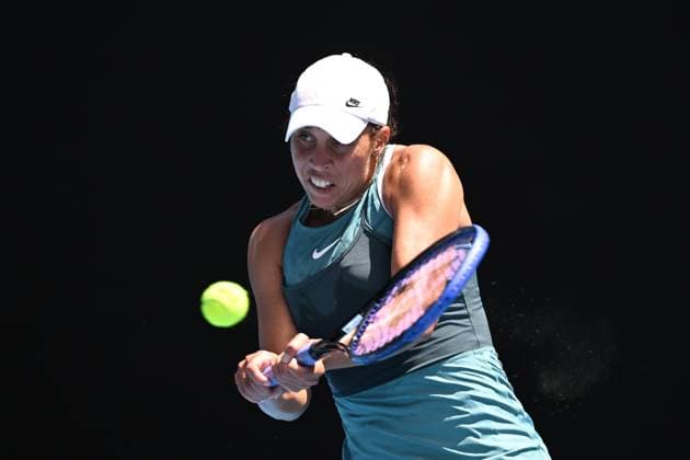 TENNIS AUSTRALIAN OPEN, Madison Keys of USA during her 1 4 final match against Elina Svitolina of Ukraine during the 2025 Australian Open at Melbourne Park in Melbourne, Wednesday, January 22, 2025. ( NO ARCHIVING, EDITORIAL USE ONLY, NO USE IN BOOKS WITHOUT CONSENT MELBOURNE VICTORIA AUSTRALIA  Copyright: xJAMESxROSSx 20250122116452362593