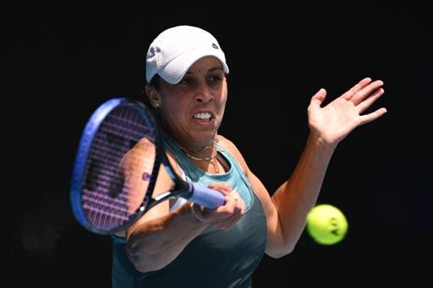 TENNIS AUSTRALIAN OPEN, Madison Keys of USA during her 1 4 final match against Elina Svitolina of Ukraine during the 2025 Australian Open at Melbourne Park in Melbourne, Wednesday, January 22, 2025. ( NO ARCHIVING, EDITORIAL USE ONLY, NO USE IN BOOKS WITHOUT CONSENT MELBOURNE VICTORIA AUSTRALIA  Copyright: xJAMESxROSSx 20250122138199838903