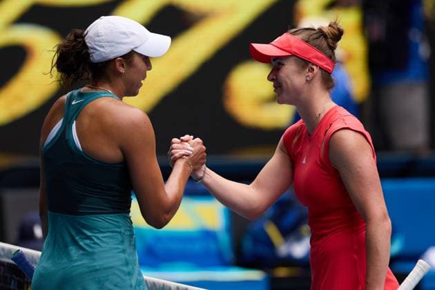 Madison Keys of USA and Elina Svitolina of Ukraine after their match Australian Open, Day Eleven, Tennis, Melbourne Park, Melbourne, Australia - 22 Jan 2025  Copyright: xRachelxBach Shutterstockx 15108798aj
