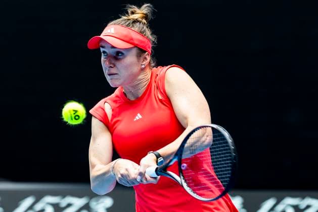 MELBOURNE, VIC - JANUARY 22: Elina Svitolina of Ukraine in action during the Quarterfinals of the 2025 Australian Open on January 22 2025, at Melbourne Park in Melbourne, Australia. (Photo by Jason Heidrich Icon Sportswire) TENNIS: JAN 22 Australian Open EDITORIAL USE ONLY Icon250122051