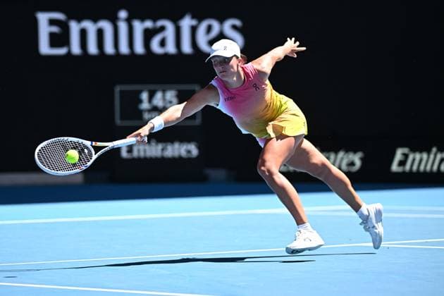 Australian Open - Quarter Round - Madison Keys Iga Swiatek (POL) during her quarter round match at the 2025 Australian Open at Melbourne Park in Melbourne, AUSTRALIA, on January 22, 2025. Photo by Corinne Dubreuil ABACAPRESS.COM Melbourne Australia  Copyright: xDubreuilxCorinne ABACAx