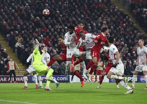 Liverpool v Lille, UEFA Champions League 21.01.25 Liverpool v Lille, UEFA Champions League, League Phase Alexis Mac Allister of Liverpool heads towards goal  Copyright: xBradleyxOrmesherx NINTCHDBPICT000965608486