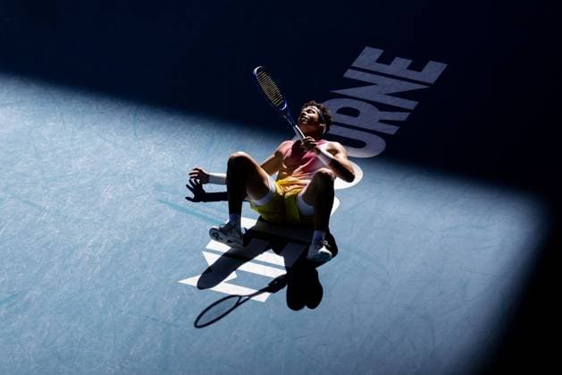 Ben Shelton during his Quarter-final match against Sonego in the Rod Laver Arena Australian Open, Day Eleven, Tennis, Melbourne Park, Melbourne, Australia - 22 Jan 2025  Copyright: xRachelxBach Shutterstockx 15108798dh