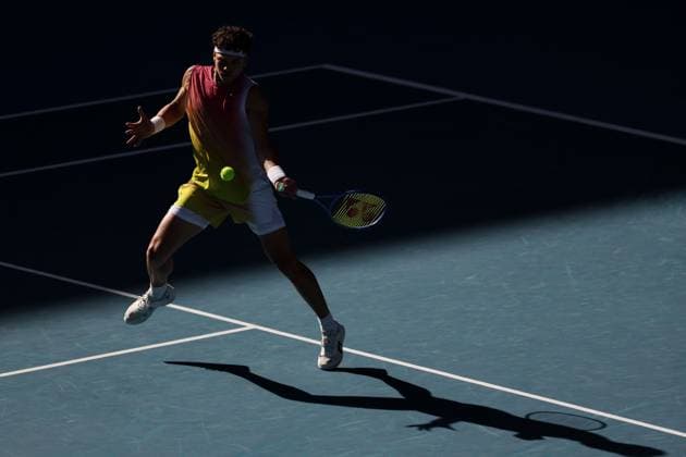 Ben Shelton during his Quarter-final match against Sonego in the Rod Laver Arena Australian Open, Day Eleven, Tennis, Melbourne Park, Melbourne, Australia - 22 Jan 2025  Copyright: xEllaxLing Shutterstockx 15108780by