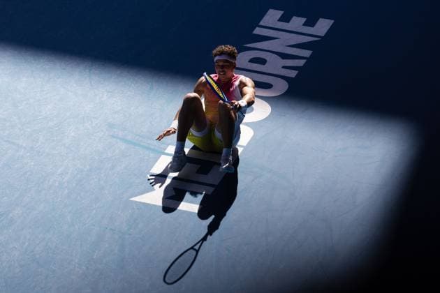 Ben Shelton during his Quarter-final match against Sonego in the Rod Laver Arena Australian Open, Day Eleven, Tennis, Melbourne Park, Melbourne, Australia - 22 Jan 2025  Copyright: xRachelxBach Shutterstockx 15108798dr