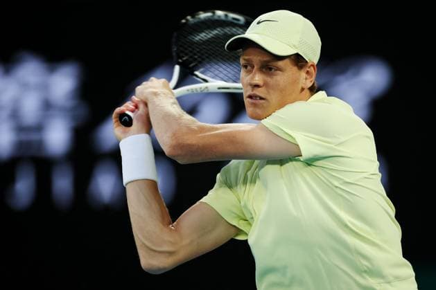 Jannik Sinner during his Quarter-final match against Alex de Minaur in the Rod Laver Arena Australian Open, Day Eleven, Tennis, Melbourne Park, Melbourne, Australia - 22 Jan 2025  Copyright: xEllaxLing Shutterstockx 15108780ck