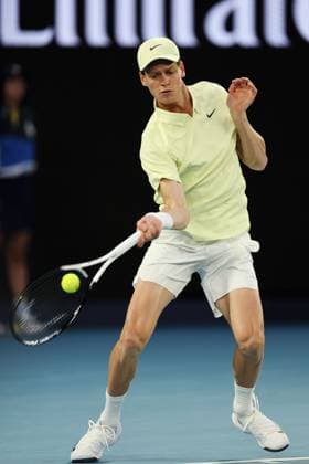 Jannik Sinner during his Quarter-final match against Alex de Minaur in the Rod Laver Arena Australian Open, Day Eleven, Tennis, Melbourne Park, Melbourne, Australia - 22 Jan 2025  Copyright: xEllaxLing Shutterstockx 15108780ct