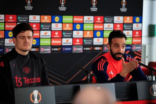 Manchester United, ManU 22 01 2025. press conference, PK, Pressekonferenz Harry Maguire (5) of Manchester United and Ruben Amorim the Manchester United manager during the press conference for Manchester United at Carrington, Manchester, United Kingdom on 22 January 2025. Manchester Carrington United Kingdom Editorial use only , Copyright: xConorxMolloyx PSI-21306-0029