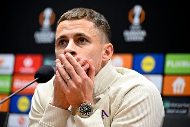 Viktoria Plzen v RSC Anderlecht - UEFA Europa League Media Activities 22 01 2025 PLZEN, CZECH REPUBLIC - JANUARY 22 : Hazard Thorgan midfielder of RSC Anderlecht talking to the press during a press conference, PK, Pressekonferenz ahead of the UEFA Europa League 2024 25 League Phase MD7 match between Viktoria Plzen and RSC Anderlecht on January 22, 2025 in Plzen, Czech Republic, 22 01 2025 Plzen Czech Republic  Copyright: xPeterxDexVoechtx