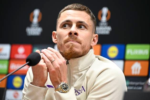 Viktoria Plzen v RSC Anderlecht - UEFA Europa League Media Activities 22 01 2025 PLZEN, CZECH REPUBLIC - JANUARY 22 : Hazard Thorgan midfielder of RSC Anderlecht talking to the press during a press conference, PK, Pressekonferenz ahead of the UEFA Europa League 2024 25 League Phase MD7 match between Viktoria Plzen and RSC Anderlecht on January 22, 2025 in Plzen, Czech Republic, 22 01 2025 Plzen Czech Republic  Copyright: xPeterxDexVoechtx