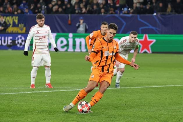 Das Tor zum 2:0 durch Georgiy Sudakov (Shakhtar Donetsk) beim Spiel der Champions League (Saison 2024 25) Schachtar Donezk - Stade Brest Copyright: Thomas Pakusch
